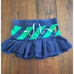 Ralph Lauren Girls Blue Green Pleated Preppy Skort Skirt Size 7